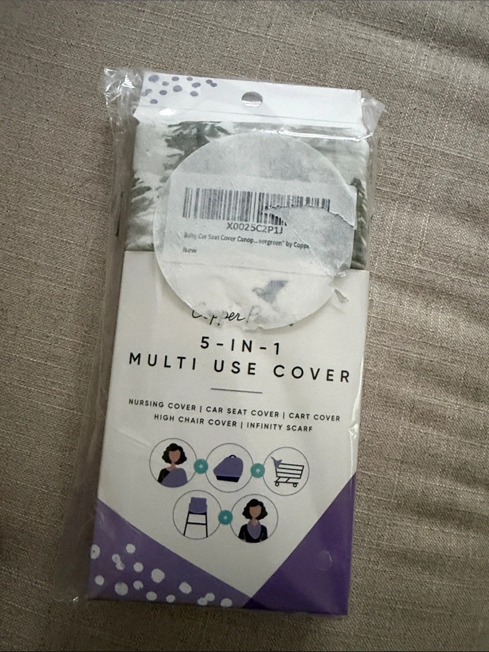 5-in-1 Multi-Use Nursing & Car Seat Cover — Gray Green